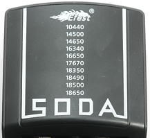 EFEST SODA - Lista de baterias compatibles