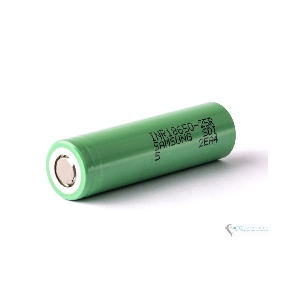 Samsung 18650-25R5 20A 2500mah bateria sin teton Verde