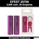 Efest 20700 IMR Flat Purple, 3,000 mah, 30 Amp Continuos