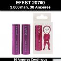 Efest 20700 IMR Flat Purple, 3,000 mah, 30 Amp Continuous